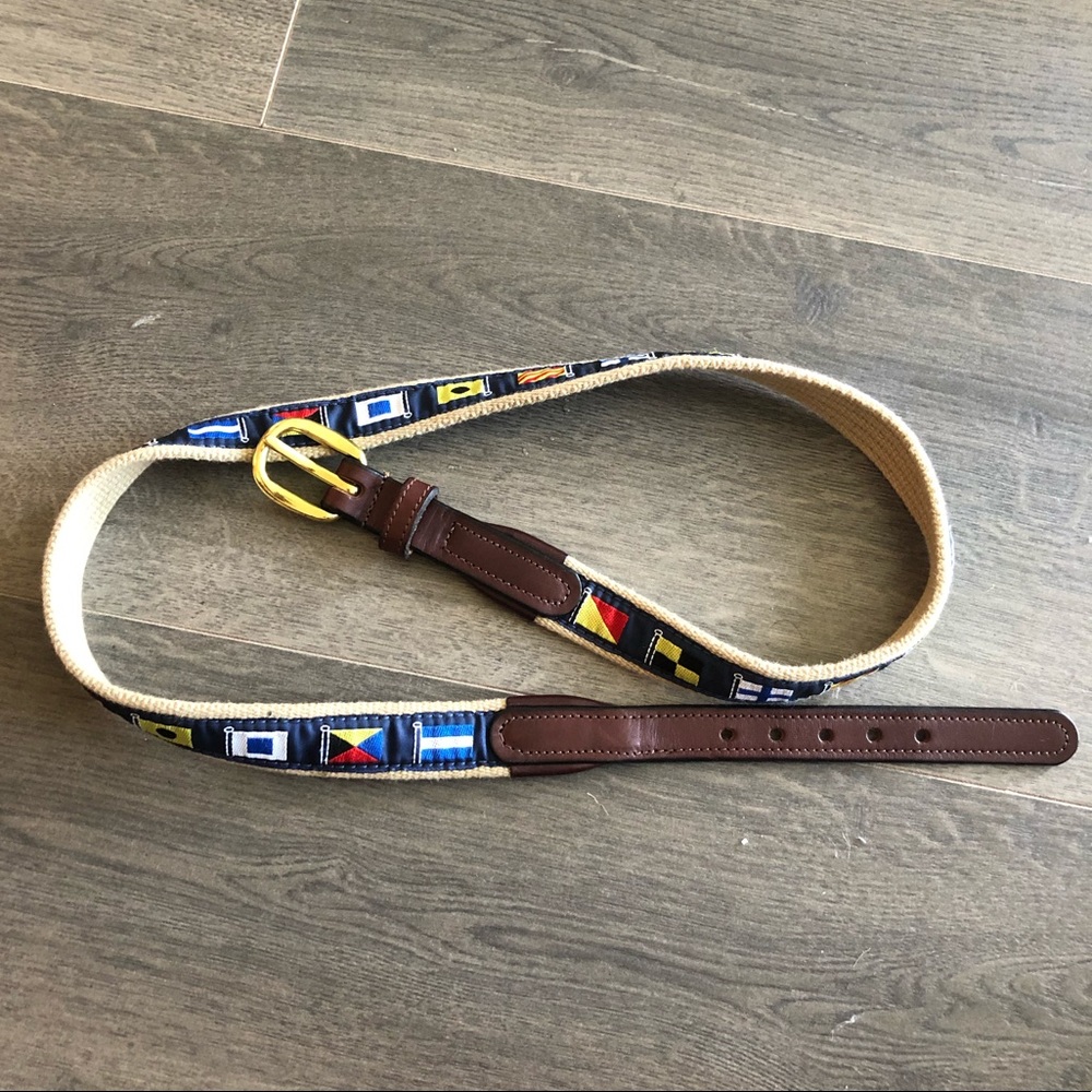 Leather and canvas nautical flag belt!